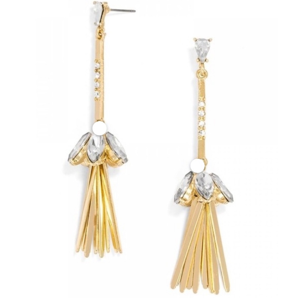 NEW BaubleBar X Emma Robert’s Gold Chanterelle Tassel Drop Earrings